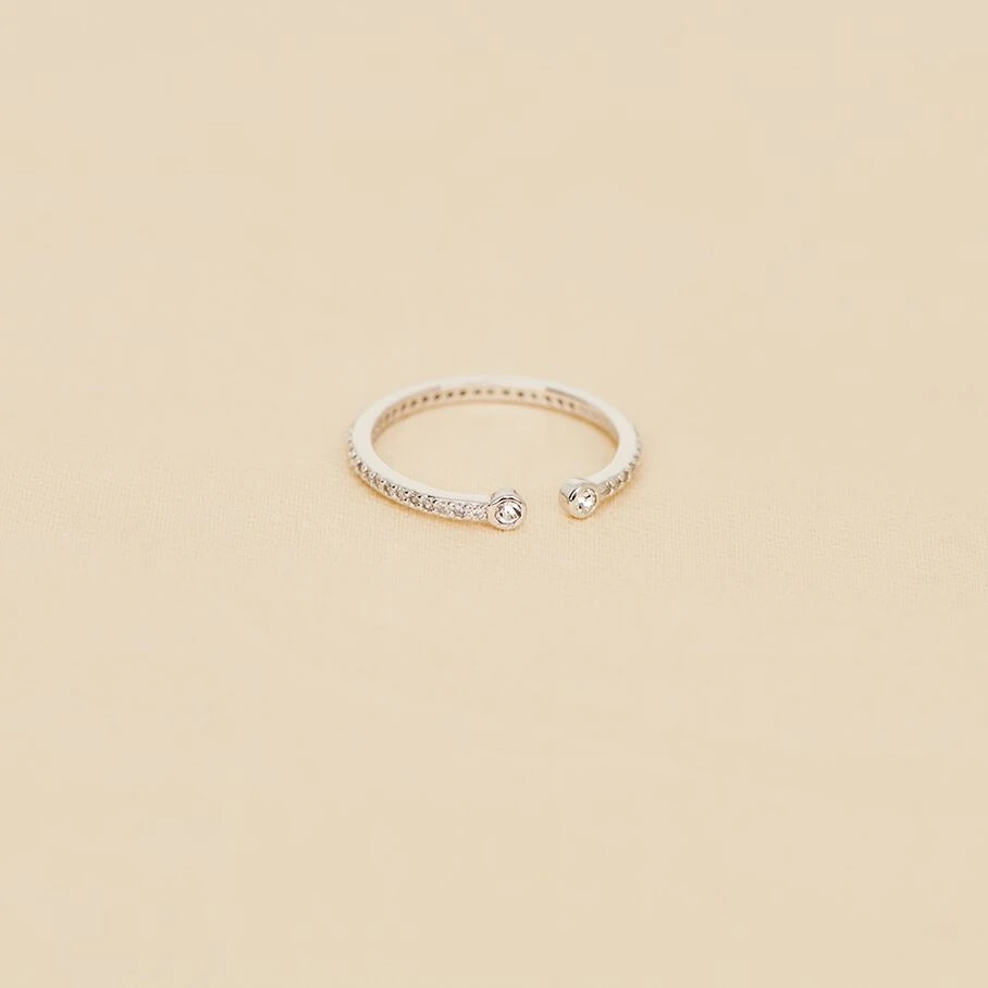 Bague Fine UNIQUE - Cristal / Argenté 1 Bague Fine UNIQUE - Cristal / Argenté