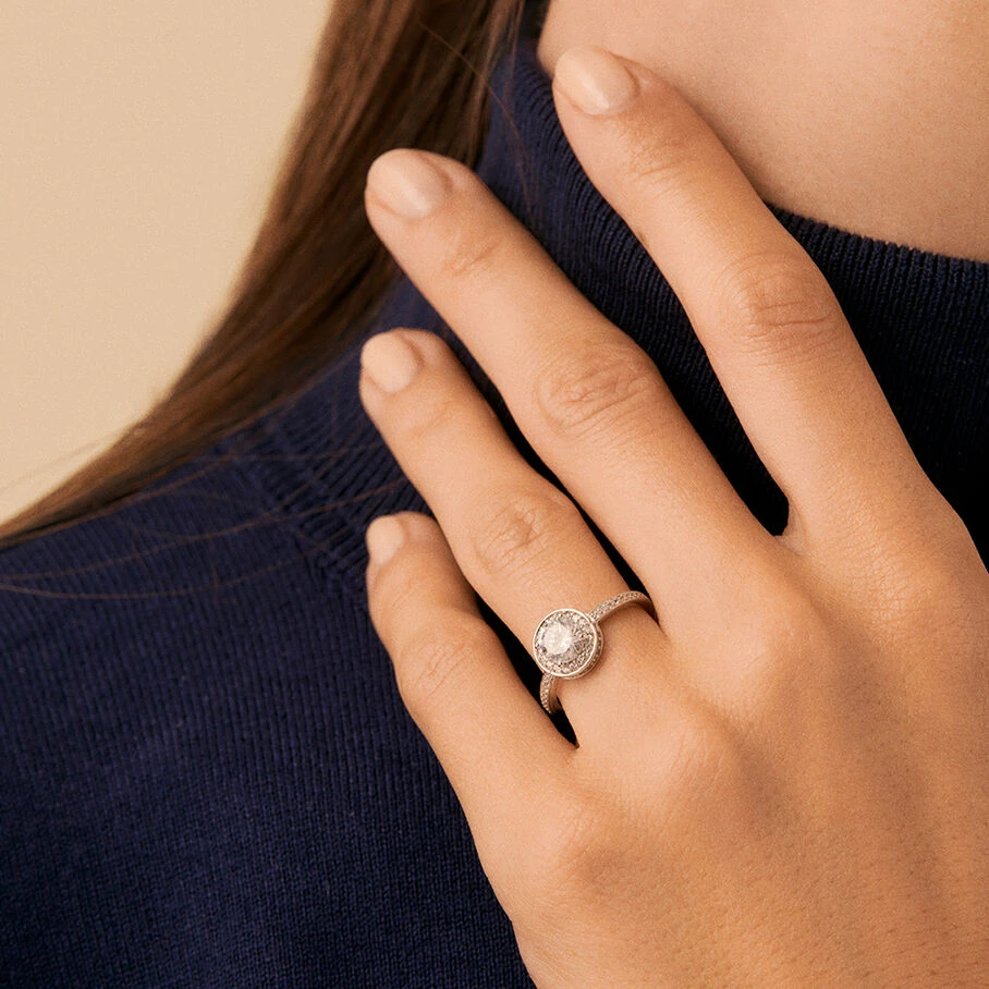 Bague Fine IMPERIAL - Cristal / Argenté 2 Bague Fine IMPERIAL - Cristal / Argenté – Image 2