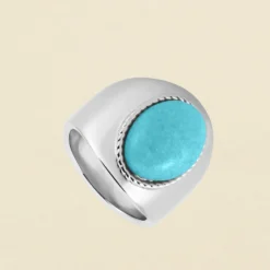 Bague Large ALOHA - Turquoise / Argenté