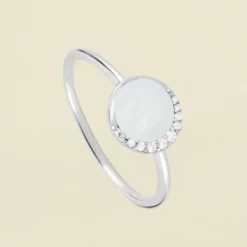 Bague Fine MOONNACRE - Nacre / Argenté