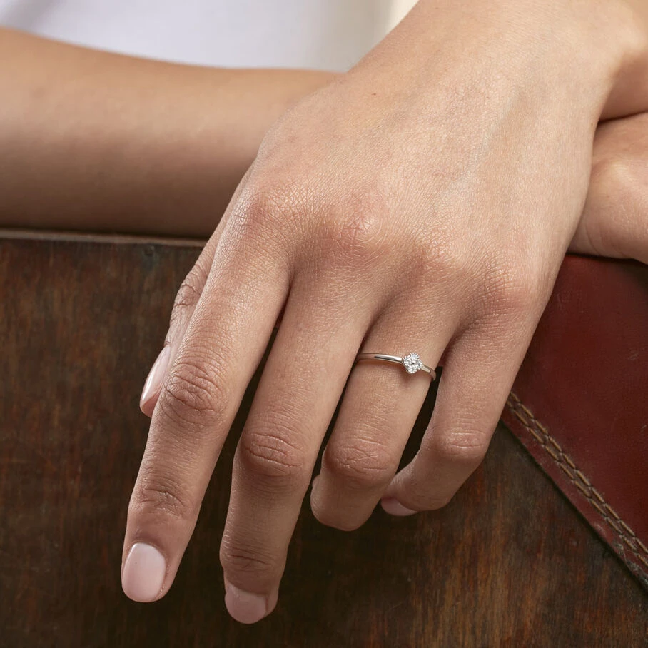 Bague Fine BELOVED - Cristal / Argenté 2 Bague Fine BELOVED - Cristal / Argenté – Image 2