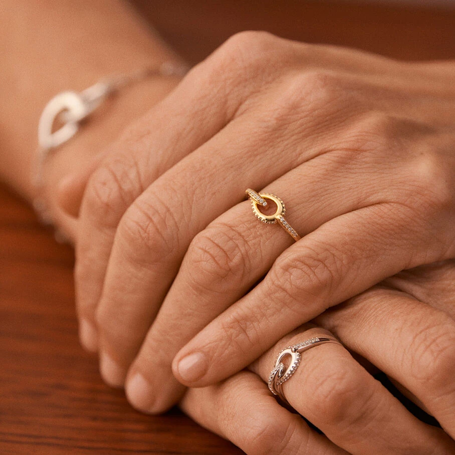 Bague Fine GEMINI - Cristal / Argenté 2 Bague Fine GEMINI - Cristal / Argenté – Image 2