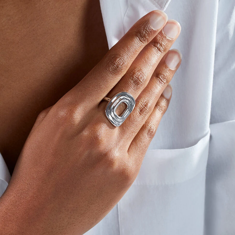 Bague Large SOUL - Argenté 2 Bague Large SOUL - Argenté – Image 2