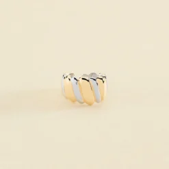 Bague Large TWISTED - Argenté / Doré
