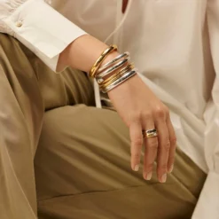 Bague Large DUA - Argenté / Doré 5 Bague Large DUA - Argenté / Doré -Boutique De Bijoux De Mode 02220505 879 52 M2