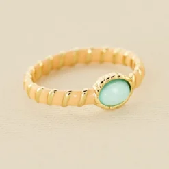 Bague Fine ARLEQUIN - Orange / Doré