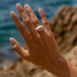 Bague Large CYCLADES - Rose Pâle/ Doré 5 Bague Large CYCLADES - Rose Pâle/ Doré -Boutique De Bijoux De Mode 02280248 895 52 M2