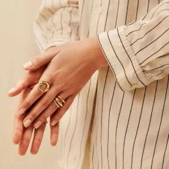 Bague Large TRIJONC - Doré -Boutique De Bijoux De Mode 02290003 157 52 M2
