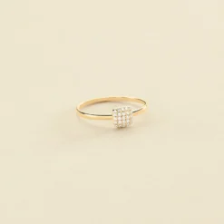 Bague Fine GLORIA - Cristal / Doré