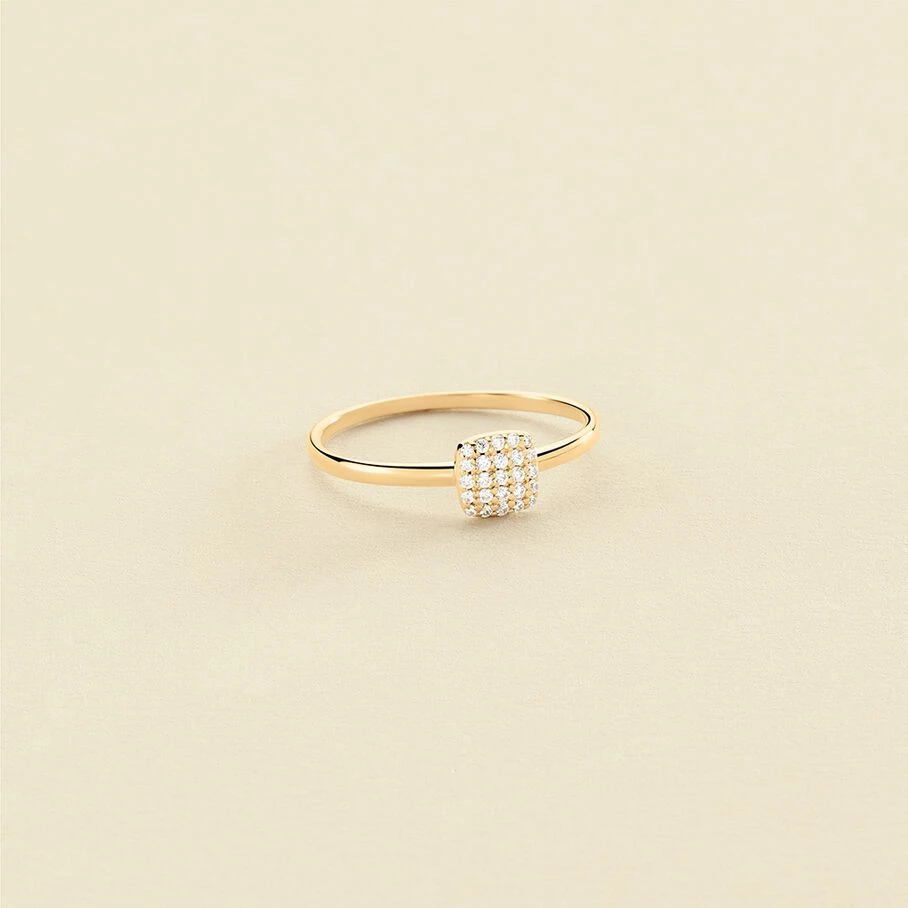 Bague Fine GLORIA - Cristal / Doré 1 Bague Fine GLORIA - Cristal / Doré