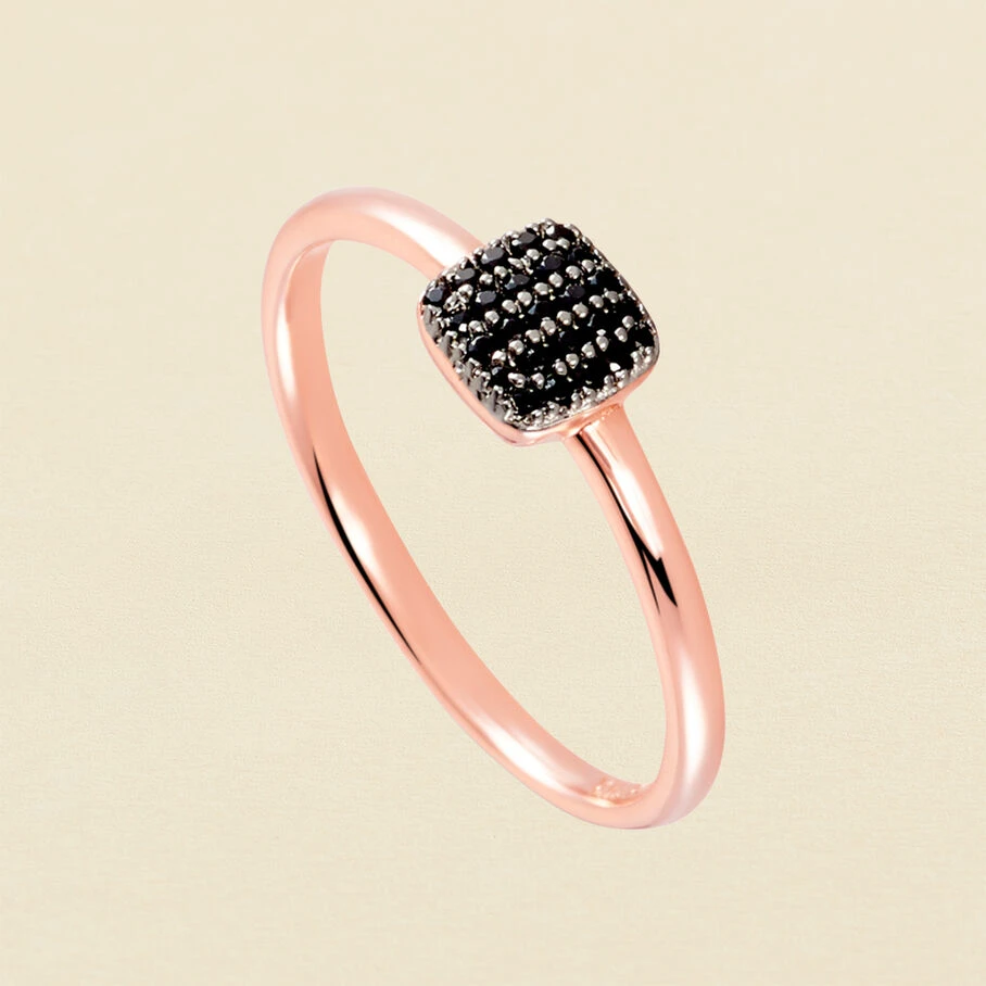 Bague Fine GLORIA - Noir / Rose 1 Bague Fine GLORIA - Noir / Rose