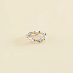 Bague Fine ETREINTE - Argenté / Doré