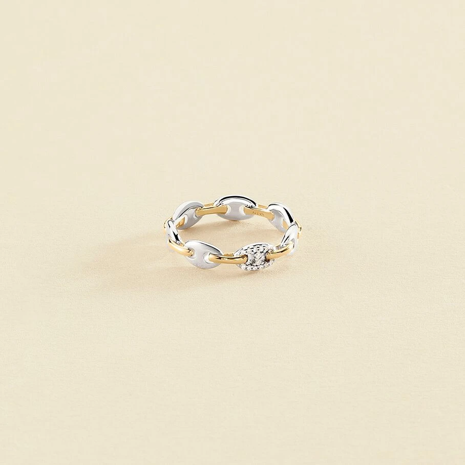 Bague Fine ETREINTE - Argenté / Doré 1 Bague Fine ETREINTE - Argenté / Doré