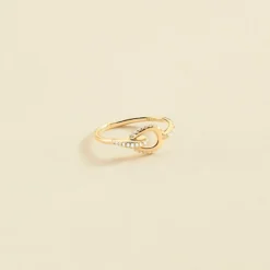 Bague Fine GEMINI - Cristal / Doré