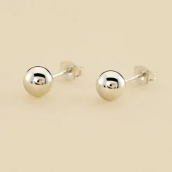 Boucles D'oreilles Puces BOULE - Argenté