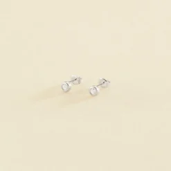 Boucles D'oreilles Puces BRILLANT - Cristal / Argenté