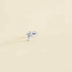 Piercing Puce CRUZ BRILLANTE - Cristal / Argenté