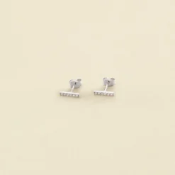 Boucles D'oreilles Puces BARSHINE - Cristal / Argenté