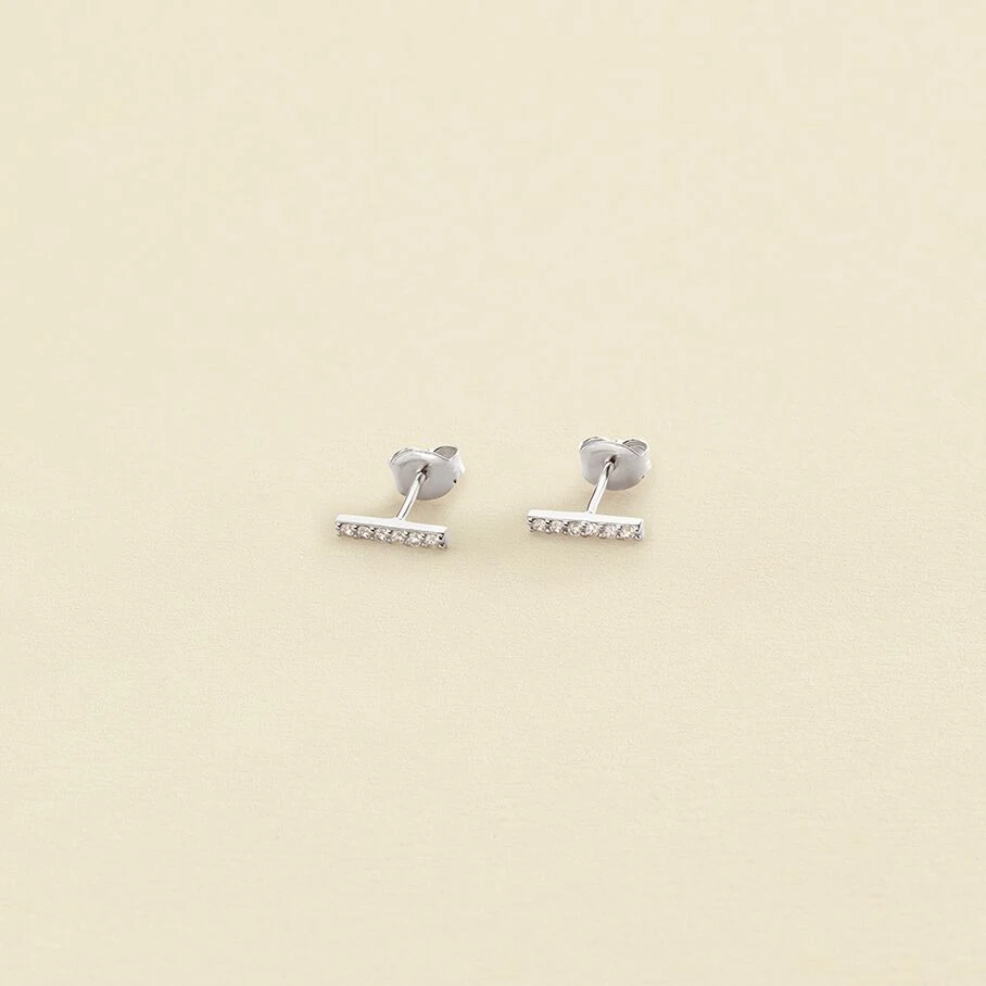 Boucles D'oreilles Puces BARSHINE - Cristal / Argenté 1 Boucles D'oreilles Puces BARSHINE - Cristal / Argenté