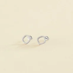 Boucles D'oreilles Puces SISSI - Cristal / Argenté