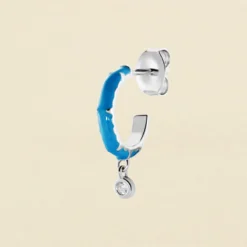 Piercing Créole JUNGLY - Bleu / Argenté