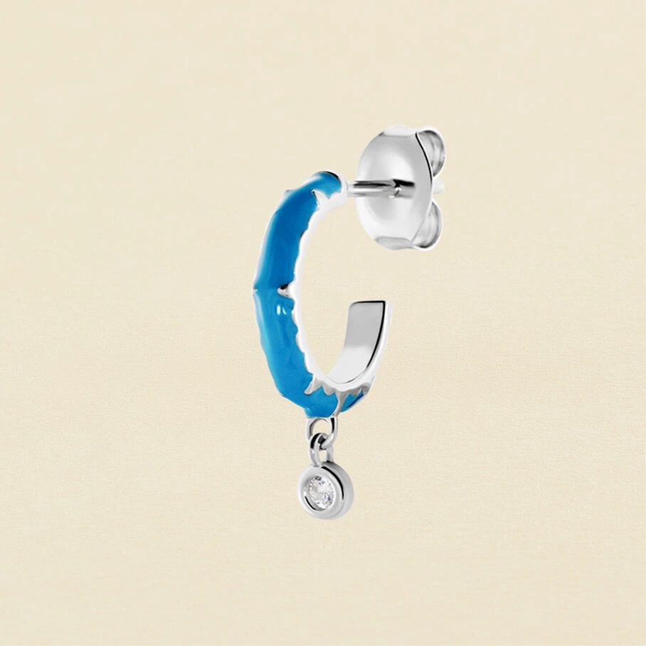 Piercing Créole JUNGLY - Bleu / Argenté 1 Piercing Créole JUNGLY - Bleu / Argenté