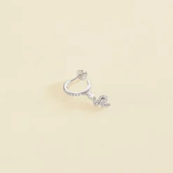 Piercing Créole SNAKY - Cristal / Argenté