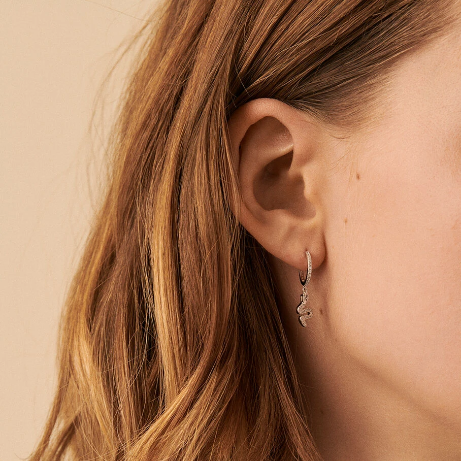 Piercing Créole SNAKY - Cristal / Argenté 2 Piercing Créole SNAKY - Cristal / Argenté – Image 2