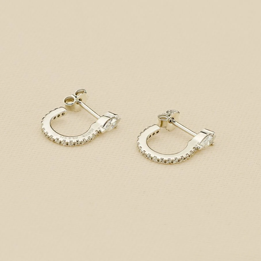 Créoles SNAKY - Cristal / Argenté 1 Créoles SNAKY - Cristal / Argenté