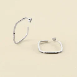 Créoles SISSI - Cristal / Argenté