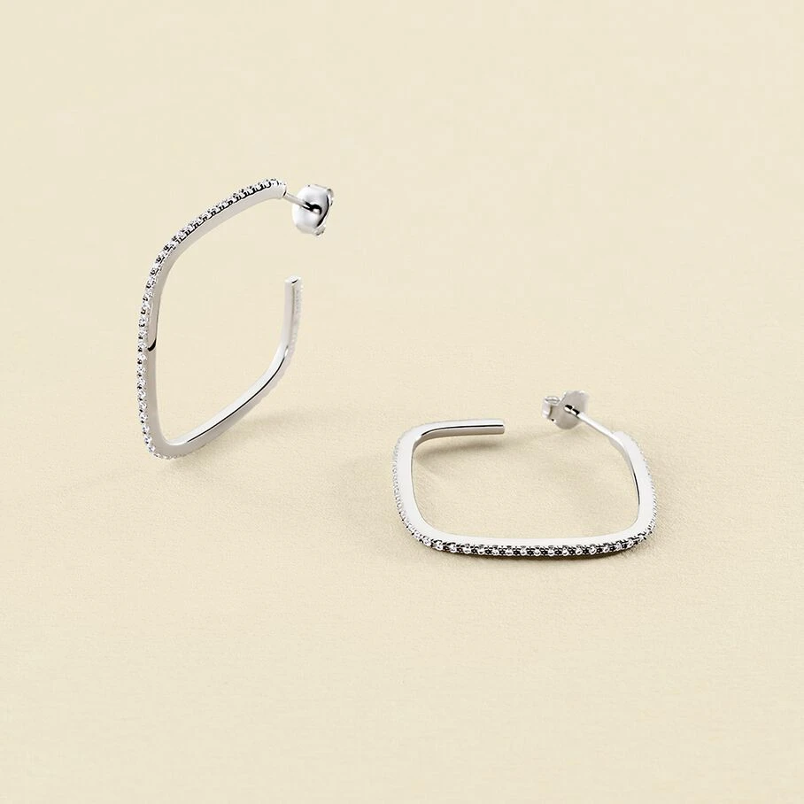 Créoles SISSI - Cristal / Argenté 1 Créoles SISSI - Cristal / Argenté