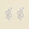 Boucles D'oreilles Pendantes SNAKY - Cristal / Argenté