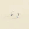 Boucles D'oreilles Pendantes SOL - Cristal / Argenté