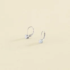 Boucles D'oreilles Pendantes SOL - Cristal / Argenté