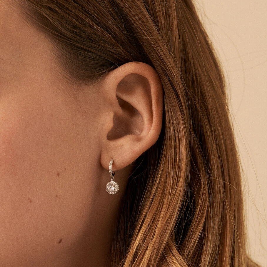 Créoles IMPERIAL - Cristal / Argenté 2 Créoles IMPERIAL - Cristal / Argenté – Image 2