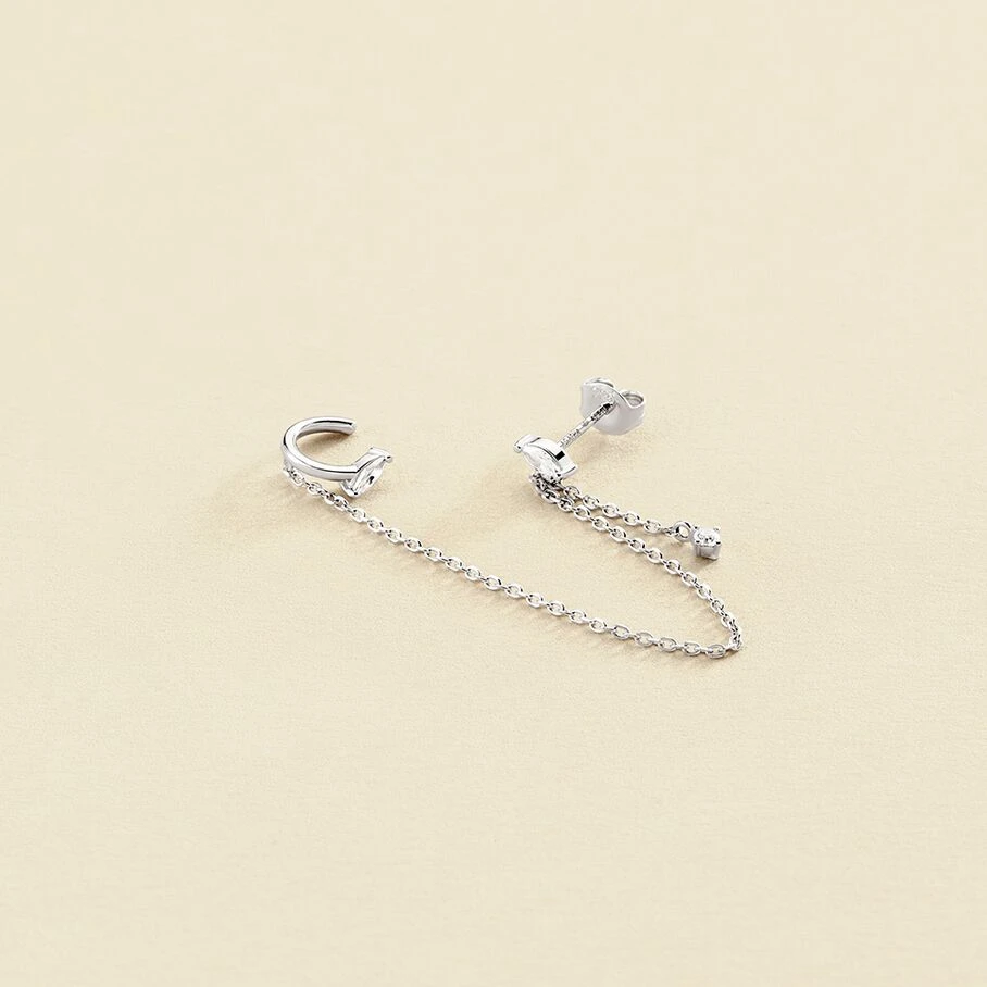 Piercing Ear Cuff AMAS - Cristal / Argenté 1 Piercing Ear Cuff AMAS - Cristal / Argenté