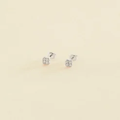 Boucles D'oreilles Puces BELOVED - Cristal / Argenté