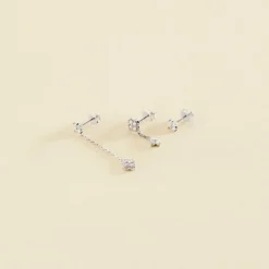 Piercing Puce MIX& MATCH - Cristal / Argenté