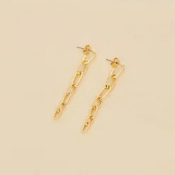 Boucles D'oreilles Pendantes CHAIN - Doré