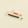 Boucles D'oreilles Pendantes GAYNOR - Vert/orange