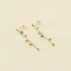 Boucles D'oreilles Pendantes NEITH - Vert / Doré