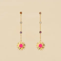 Boucles D'oreilles Pendantes RODEO - Multicolore / Doré