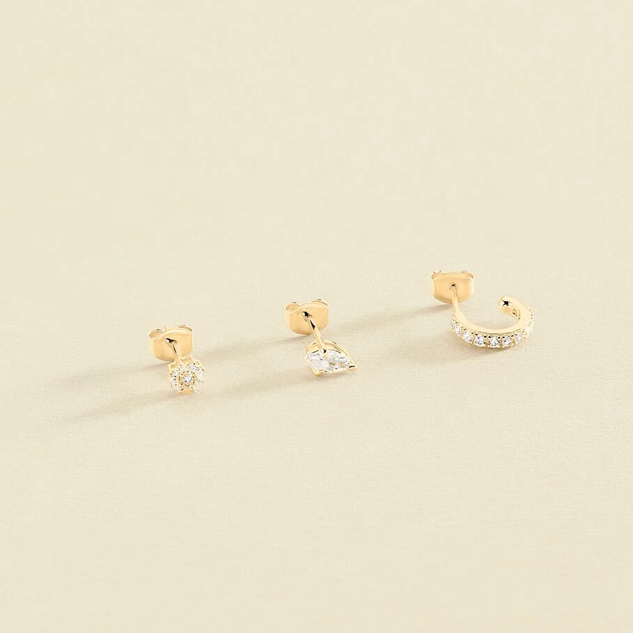 Piercing Puce PARADIS - Cristal / Doré 1 Piercing Puce PARADIS - Cristal / Doré