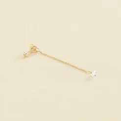 Piercing Puce PERCEE - Cristal / Doré