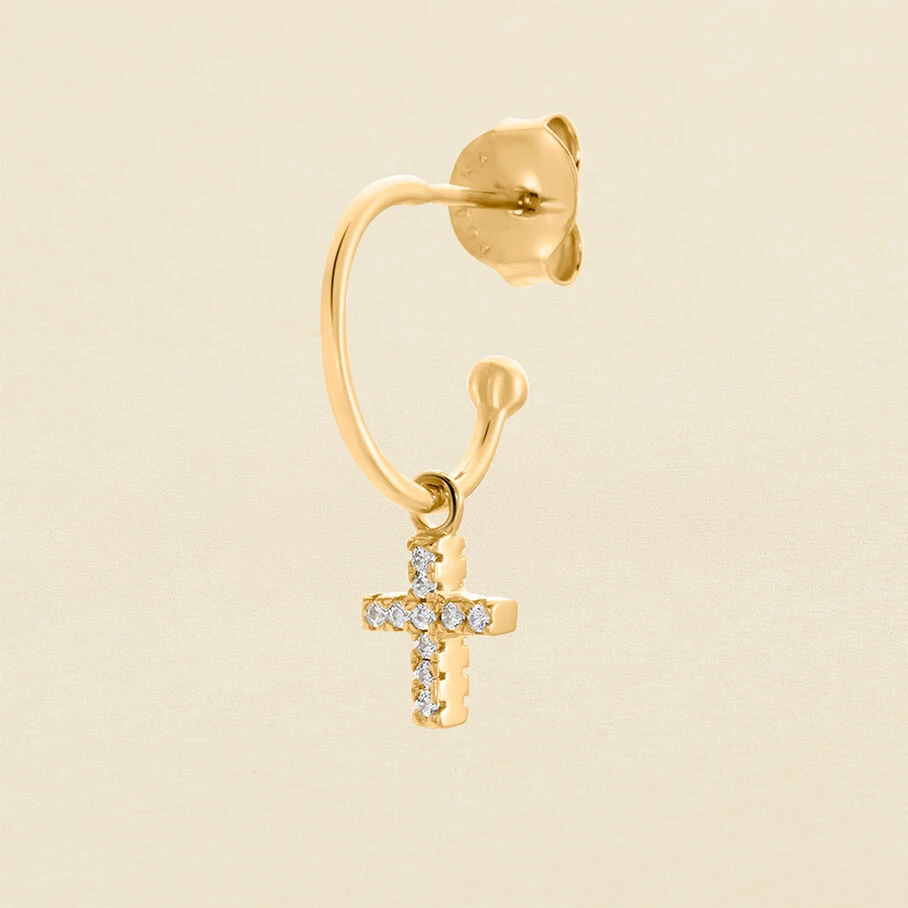 Piercing Créole CRIOCRUZ - Cristal / Doré 1 Piercing Créole CRIOCRUZ - Cristal / Doré
