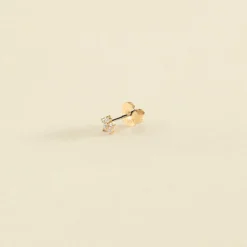 Piercing Puce FLOR6 - Cristal / Doré