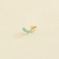 Piercing Puce TRIOFLOR - Turquoise / Doré