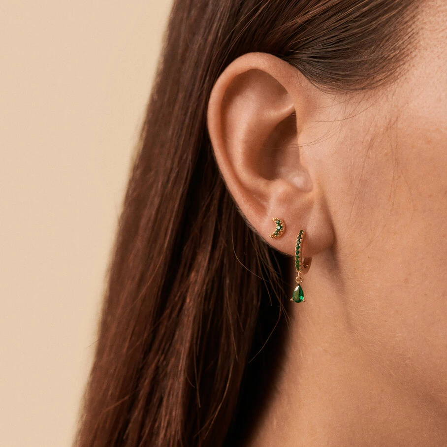 Piercing Puce LUA - Vert / Doré 2 Piercing Puce LUA - Vert / Doré – Image 2