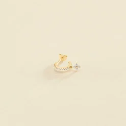 Piercing Créole DIAMSTAR - Cristal / Doré