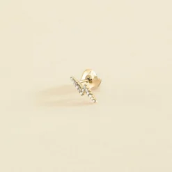 Piercing Puce ECLAIR - Cristal / Doré